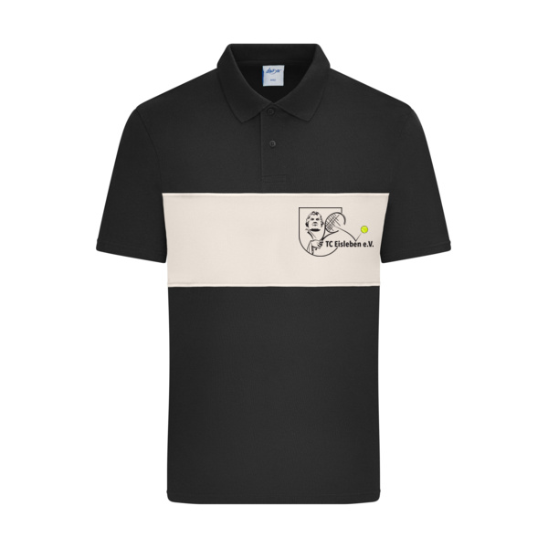 Brustdruck schwarz - Polo colour-block UNISEX Miniaturansicht