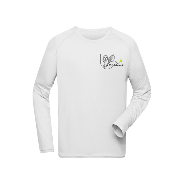 Brustdruck schwarz - Men's Sports Shirt Long-Sleeved Miniaturansicht