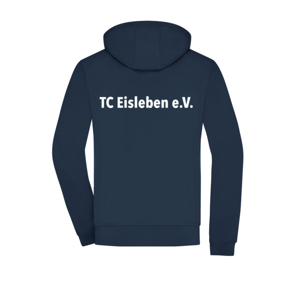 Rückendruck weiß - Men's Hooded Softshell Jacket Miniaturansicht